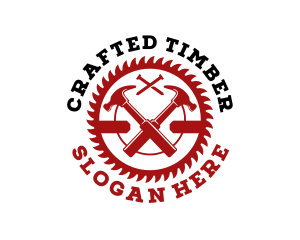 Carpentry Saw Hammer Contractor logo design