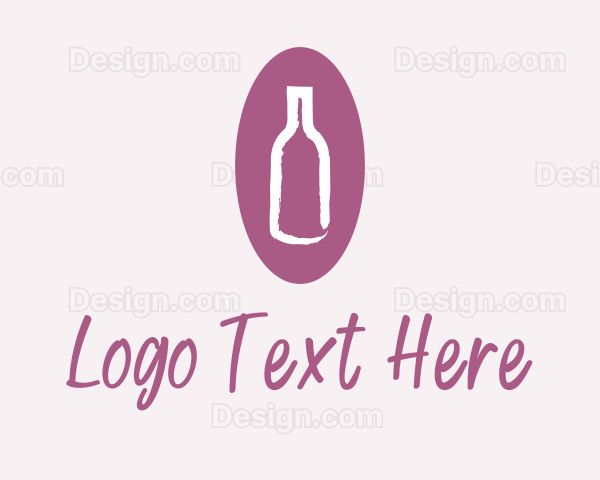 Wine Bottle Watercolor Logo