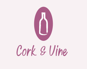 Wine Bottle Watercolor  logo design