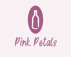 Wine Bottle Watercolor  logo design