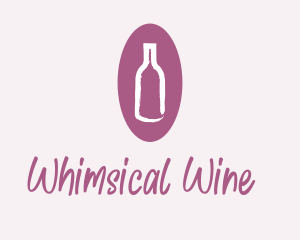 Wine Bottle Watercolor  logo design