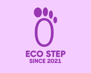 Purple Foot Step logo design