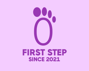 Purple Foot Step logo design