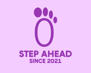 Purple Foot Step logo design