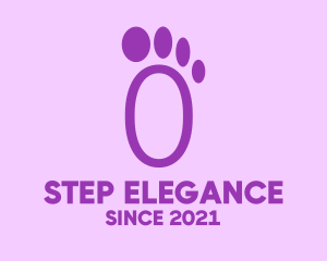 Purple Foot Step logo design