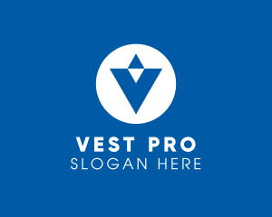 Blue Letter V logo design