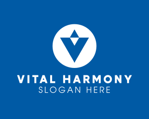 Blue Letter V logo design