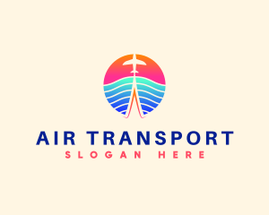 Flight Airplane Wave logo design