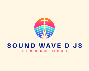 Flight Airplane Wave logo design