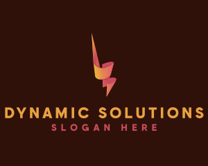 Dynamic Lightning Bolt logo design