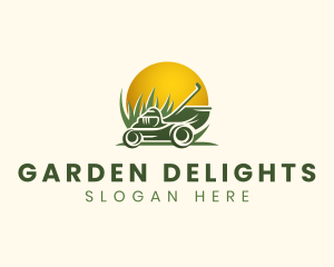 Lawn Mower Grass Cutter logo design