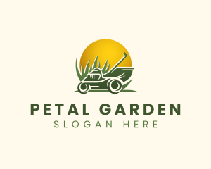 Lawn Mower Grass Cutter logo design