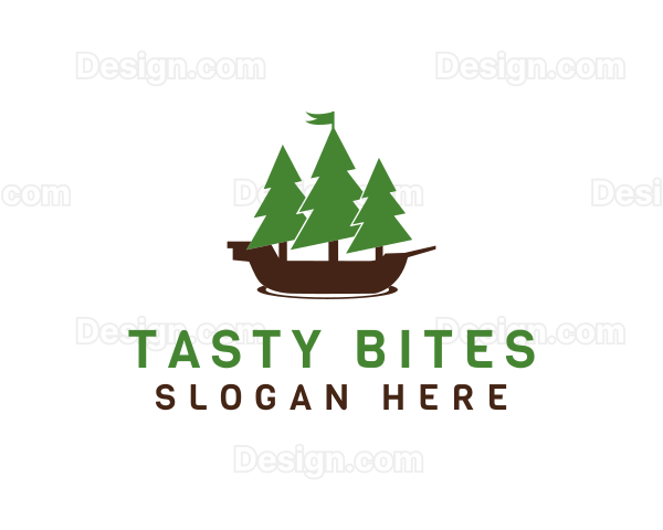 Pine Trees Ship Logo