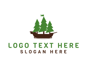 Pine Trees Ship logo