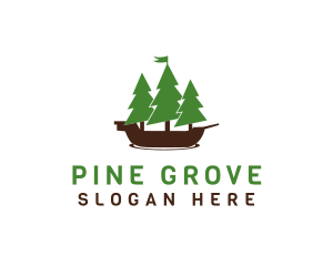 Pine Trees Ship logo