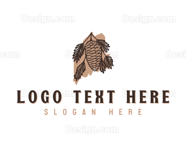 Maine Pinecone Tree Logo