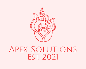 Red  Rose Candle logo design