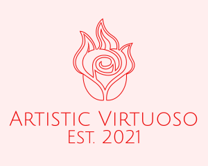 Red  Rose Candle logo design