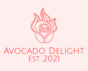 Red  Rose Candle logo design