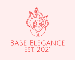 Red  Rose Candle logo design