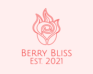 Red  Rose Candle logo design