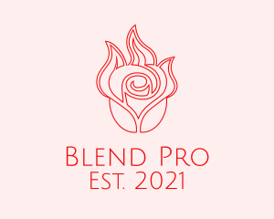 Red  Rose Candle logo design