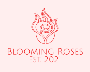 Red  Rose Candle logo design