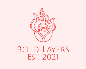 Red  Rose Candle logo design