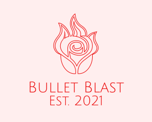 Red  Rose Candle logo design