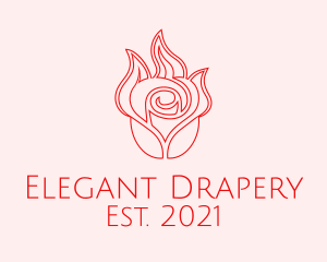 Red  Rose Candle logo design