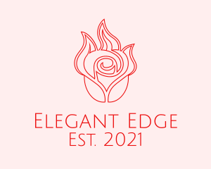 Red  Rose Candle logo design