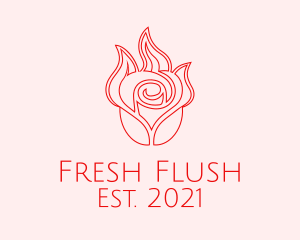 Red  Rose Candle logo design