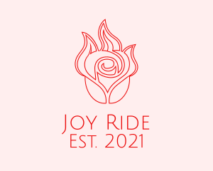 Red  Rose Candle logo design