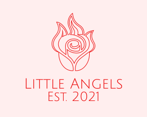 Red  Rose Candle logo design