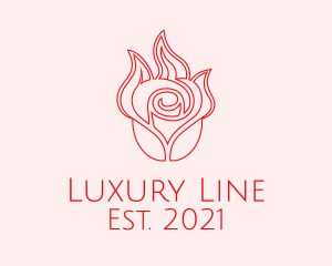 Red  Rose Candle logo design