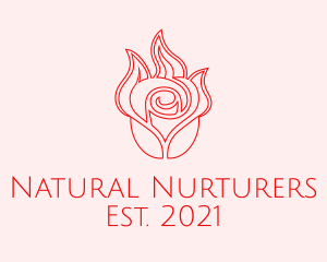 Red  Rose Candle logo design