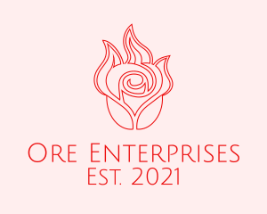 Red  Rose Candle logo design