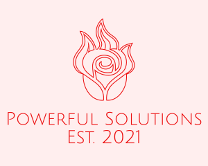 Red  Rose Candle logo design