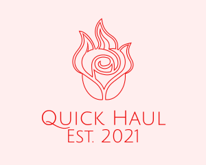 Red  Rose Candle logo design