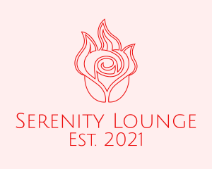 Red  Rose Candle logo design