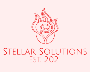 Red  Rose Candle logo design