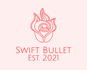 Red  Rose Candle logo design