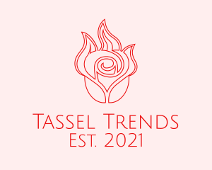 Red  Rose Candle logo design