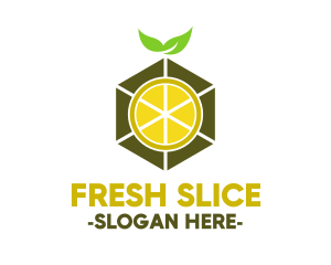 Hexagon Lemon Slice logo design