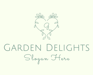 Heart Daisy Garden logo design