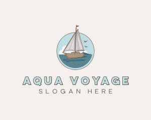 Rustic Sailboat Yacht logo design