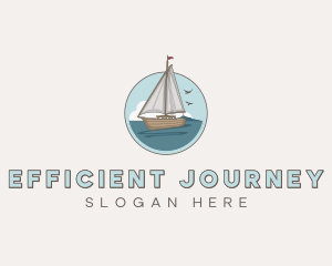 Rustic Sailboat Yacht logo design