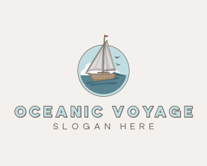 Rustic Sailboat Yacht logo design