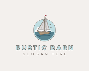 Rustic Sailboat Yacht logo design