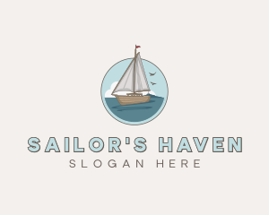 Rustic Sailboat Yacht logo design